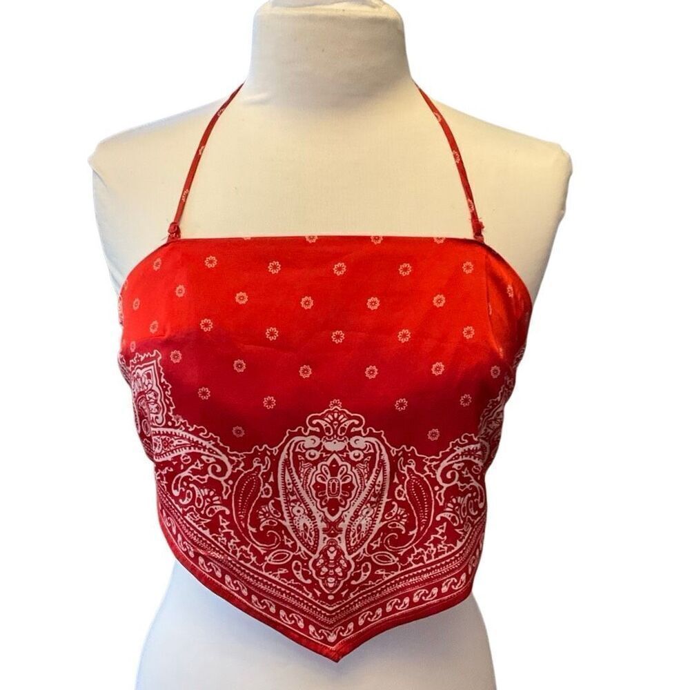 Festival Bandana V halter camisole XS baddie, biker, grunge